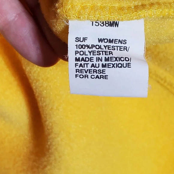 Woolrich Womens XL Polartec Fleece Vest Yellow Black Trim Polyester - Picture 5 of 6